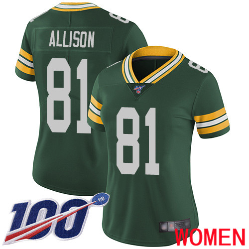Green Bay Packers Limited Green Women #81 Allison Geronimo Home Jersey Nike NFL 100th Season Vapor Untouchable